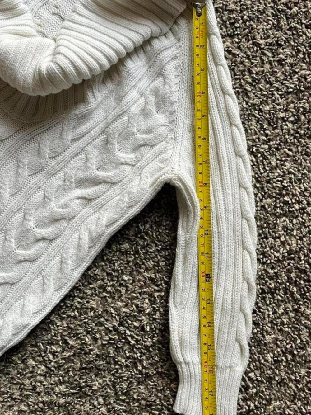 Gap Women Med White Cable Knit Cowl Neck Sweater Cotton Wool Graduation Spring - Picture 6 of 7